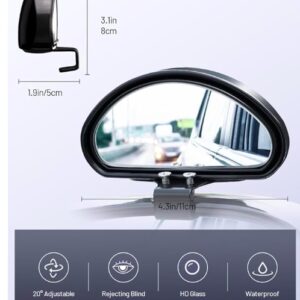 Blind Spot Mirrors, Adjustable Car Auxiliary Universal Wide Angle Mirror for Universal Cars, Screw Fixation