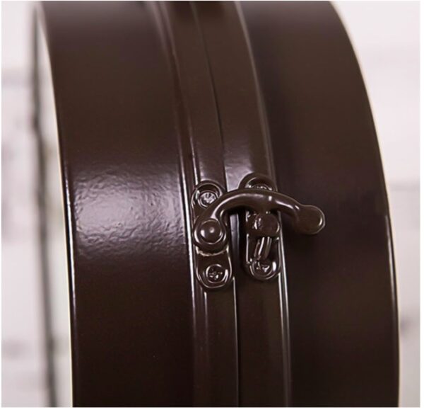 Round Double Sided Wall Clock, 360 Degree Rotate, Metal, Silent, Battery Powered, Black - Image 3